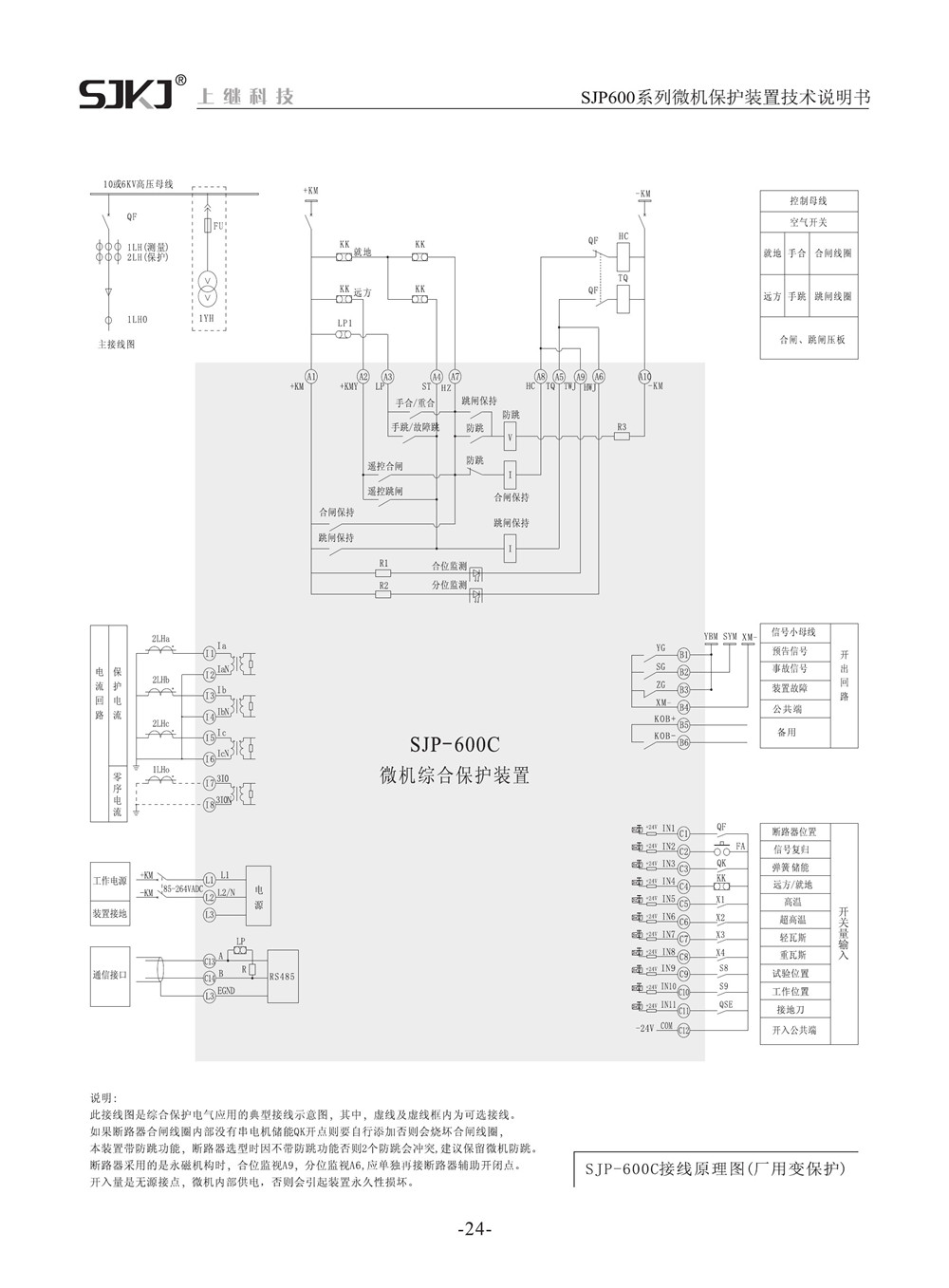 SJP-600C微機綜合保護裝置產品參數(shù)圖片三