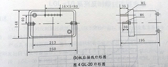 gl-15、25反時限過流繼電器板后接線圖