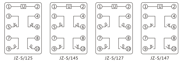 JZ-S/2210靜態可調延時中間繼電器內部接線圖及外引接線圖